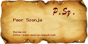 Paor Szonja névjegykártya